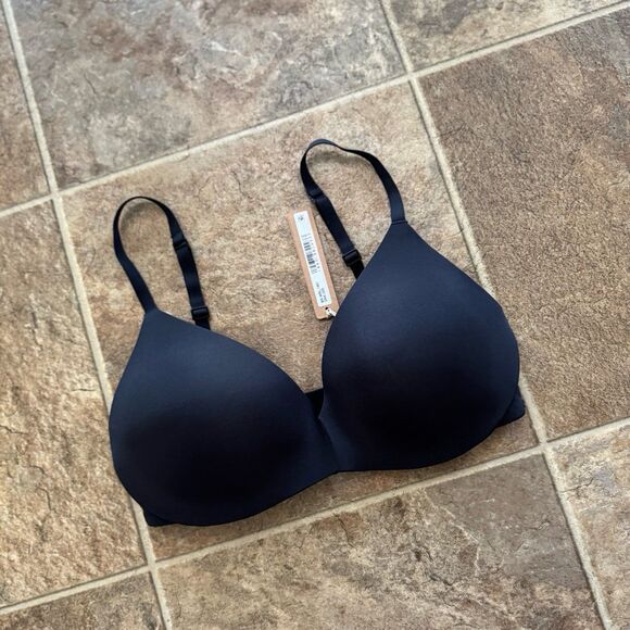 Skims Wireless Form Pushup Plunge Bra Onyx Size 32D - Picture 2 of 9
